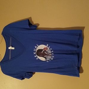 Women's plus size slim fit v- neck graphic tee